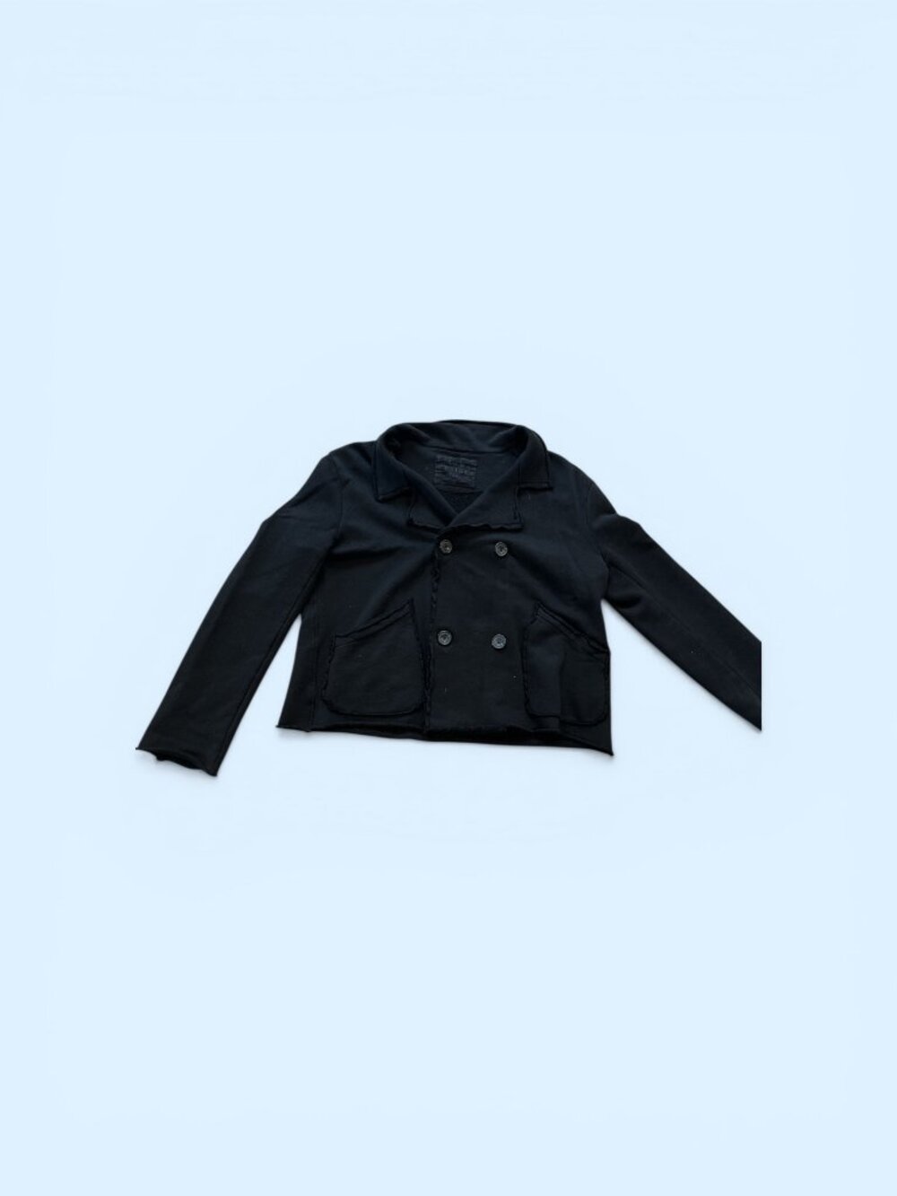 Frank and Eileen Mini Belfast Cropped Sweatshirt Peacoat - Black - Size M - Picture 2 of 4
